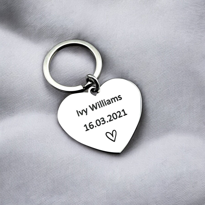 Childrens Drawing Heart Keychain - MemoriesMade