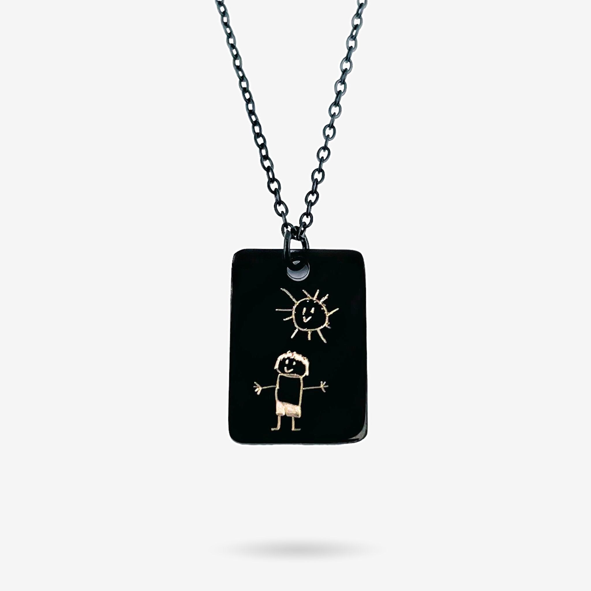 Childrens Drawing Mini Bar Necklace - MemoriesMade