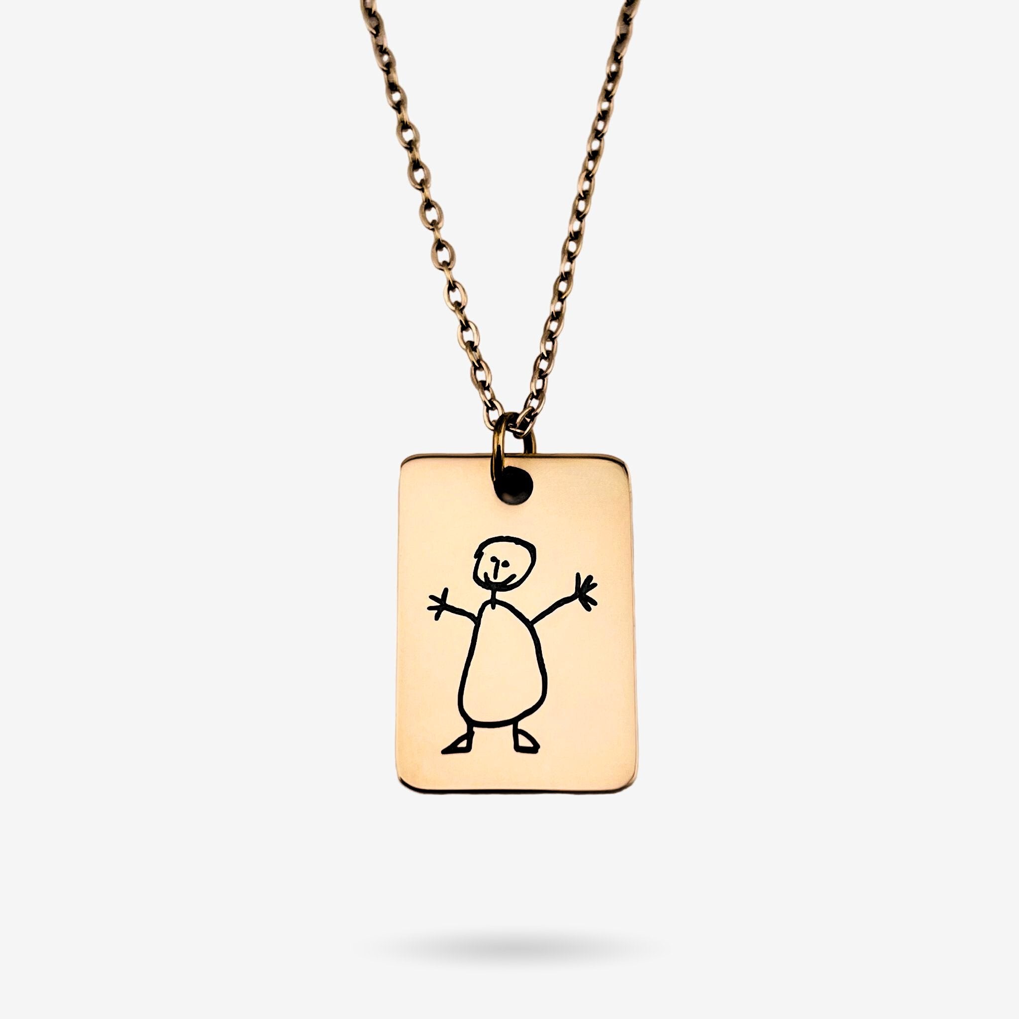 Childrens Drawing Mini Bar Necklace - MemoriesMade