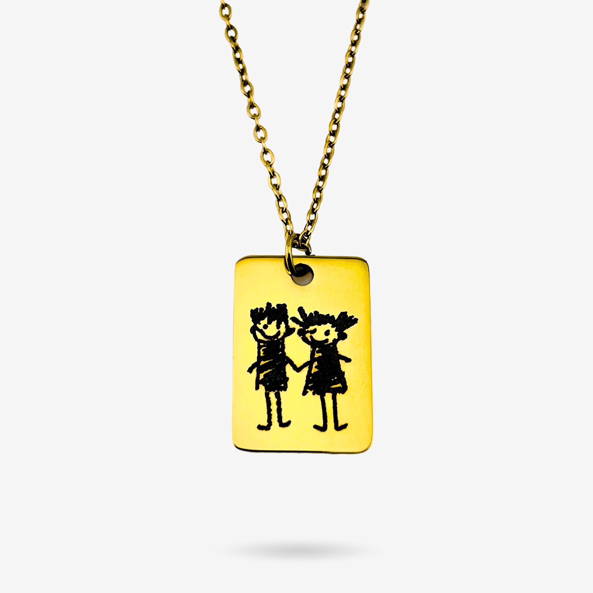 Childrens Drawing Mini Bar Necklace - MemoriesMade