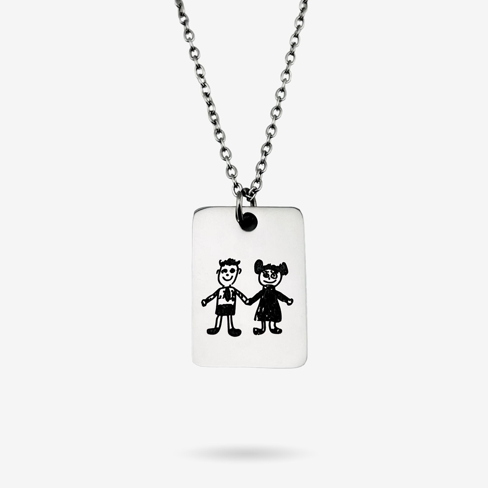 Childrens Drawing Mini Bar Necklace - MemoriesMade