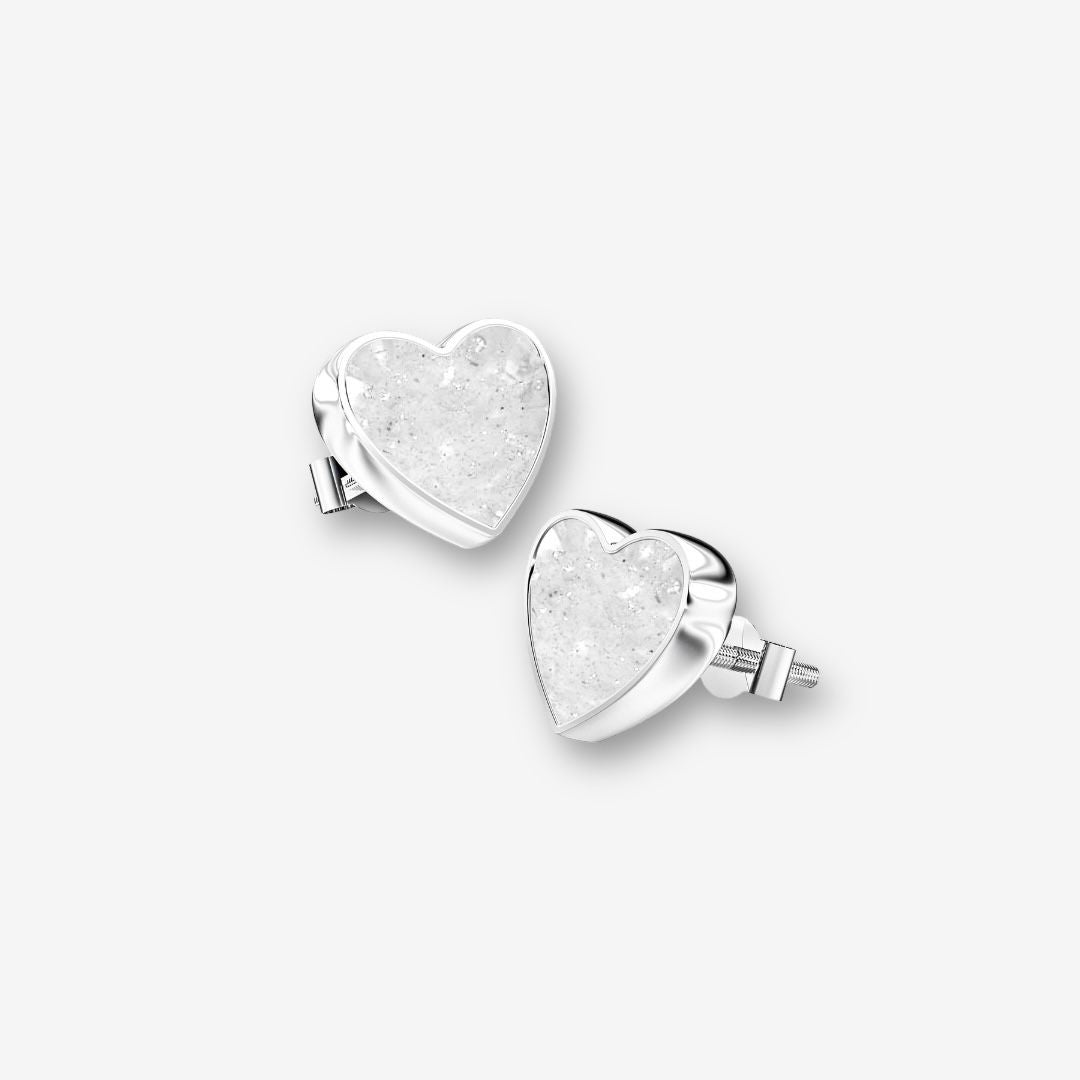 Classic Heart Ashes Earrings - MemoriesMade