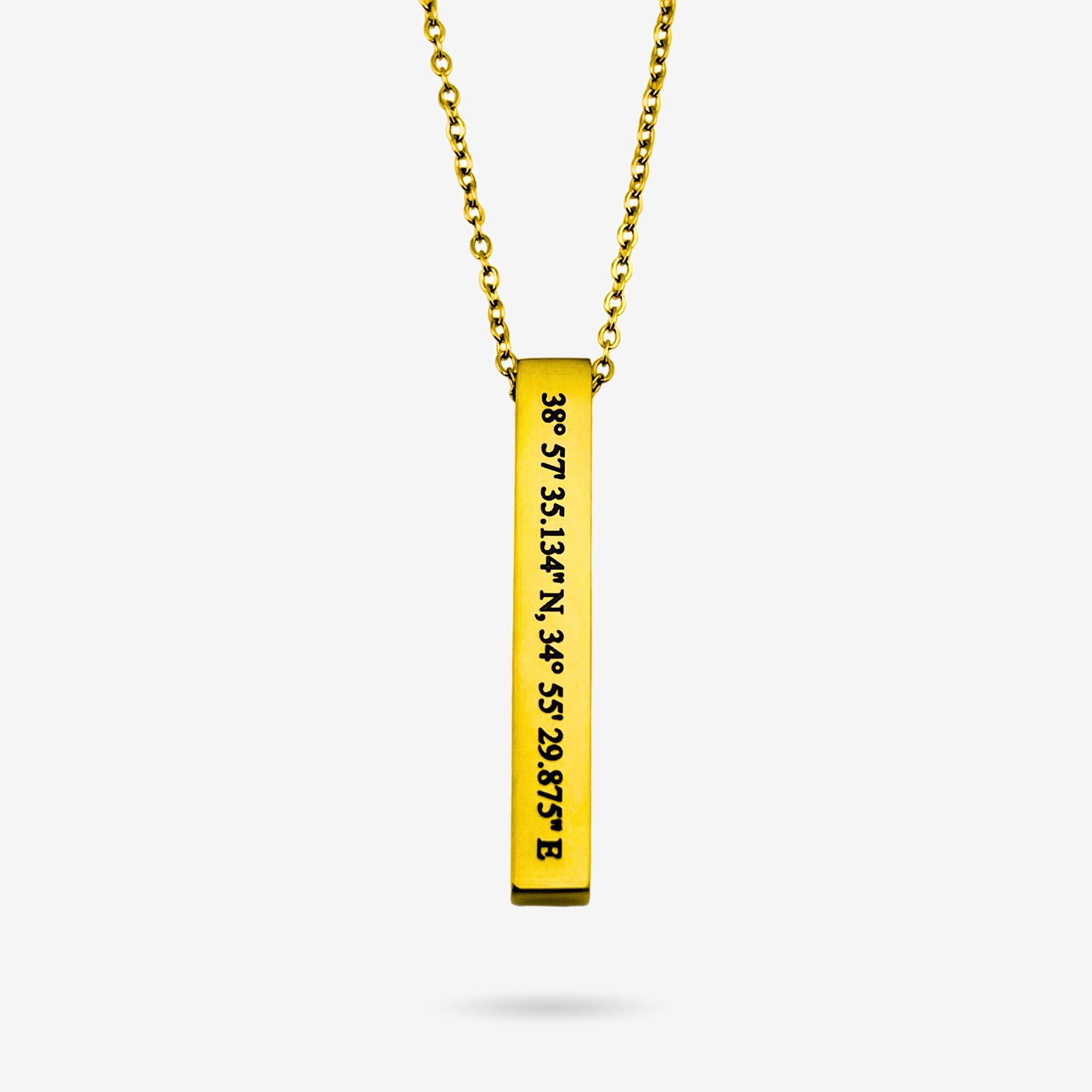 Coordinates Bar Necklace - MemoriesMade