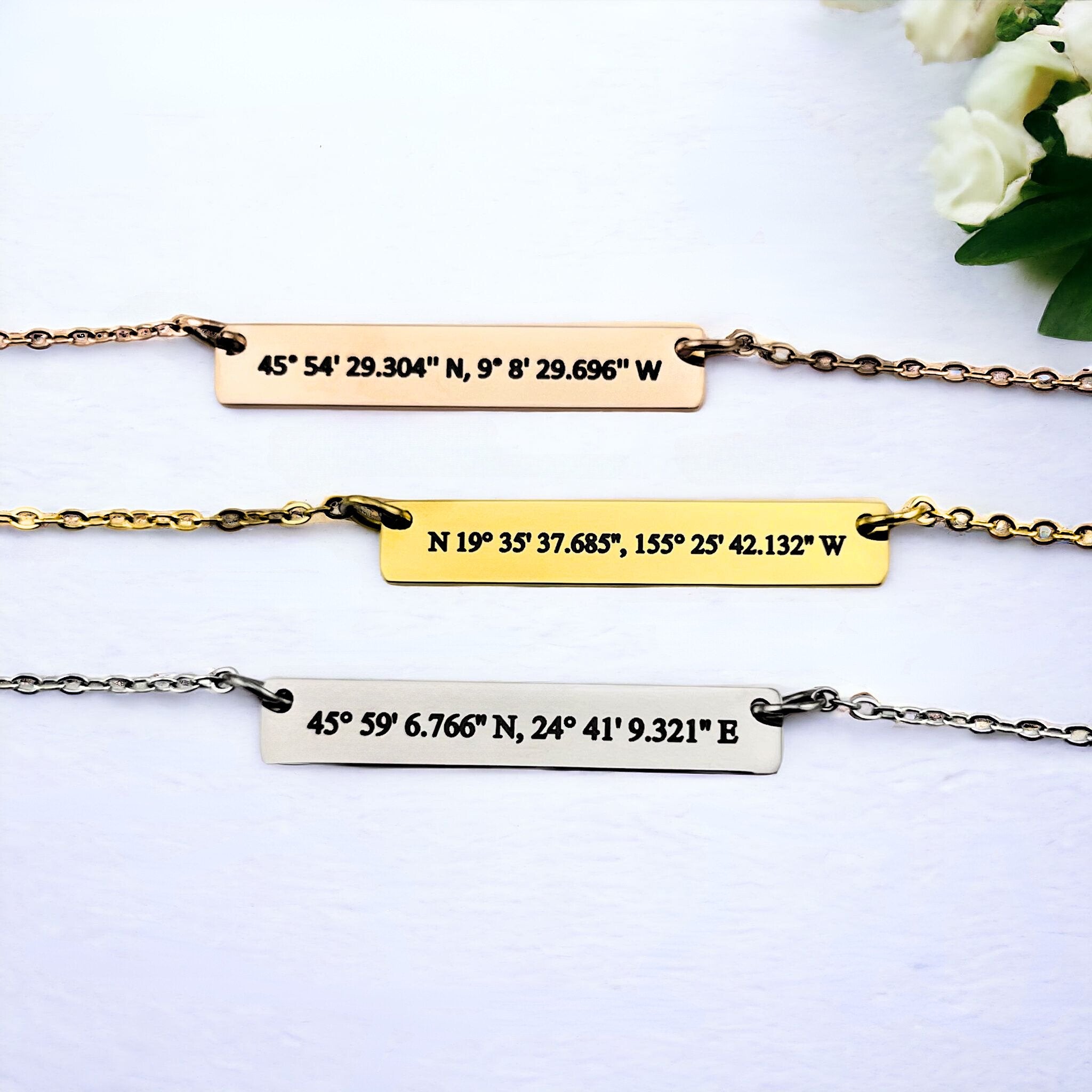 Coordinates Plate Necklace - MemoriesMade