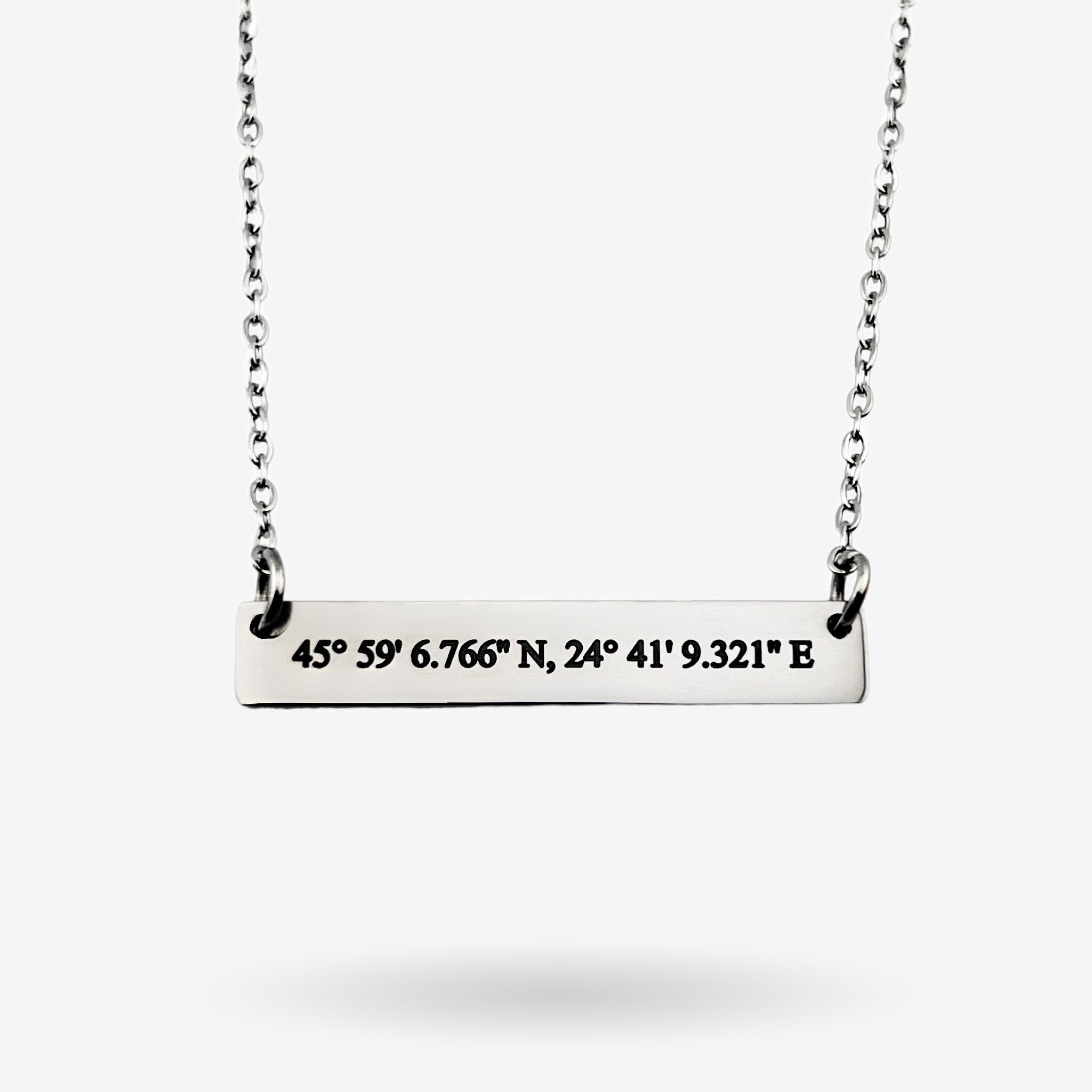 Coordinates Plate Necklace - MemoriesMade