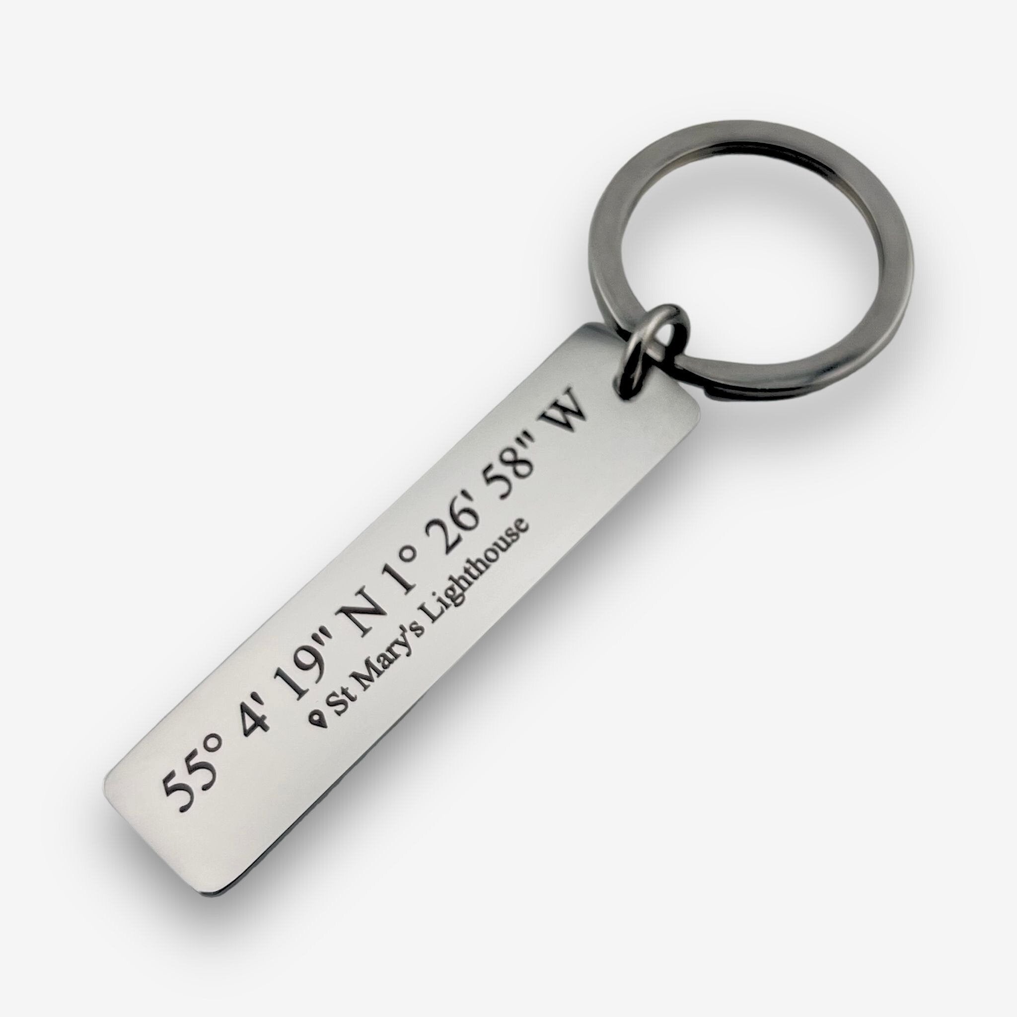 Coordinates Slim Bar Keychain - MemoriesMade