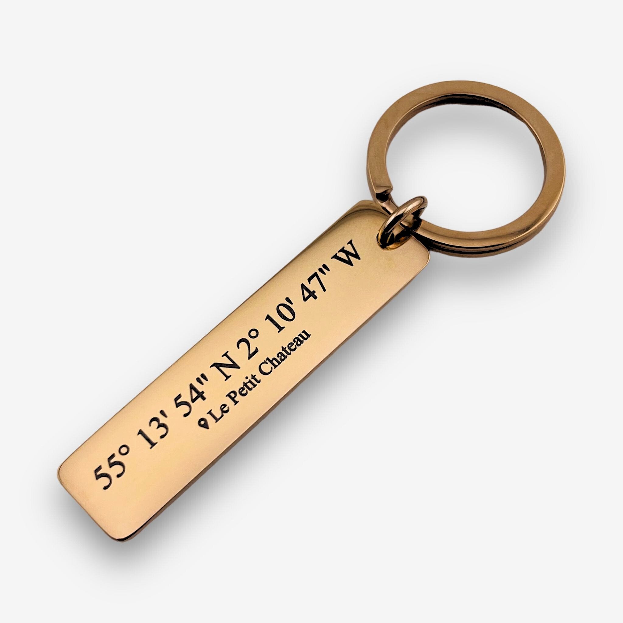 Coordinates Slim Bar Keychain - MemoriesMade