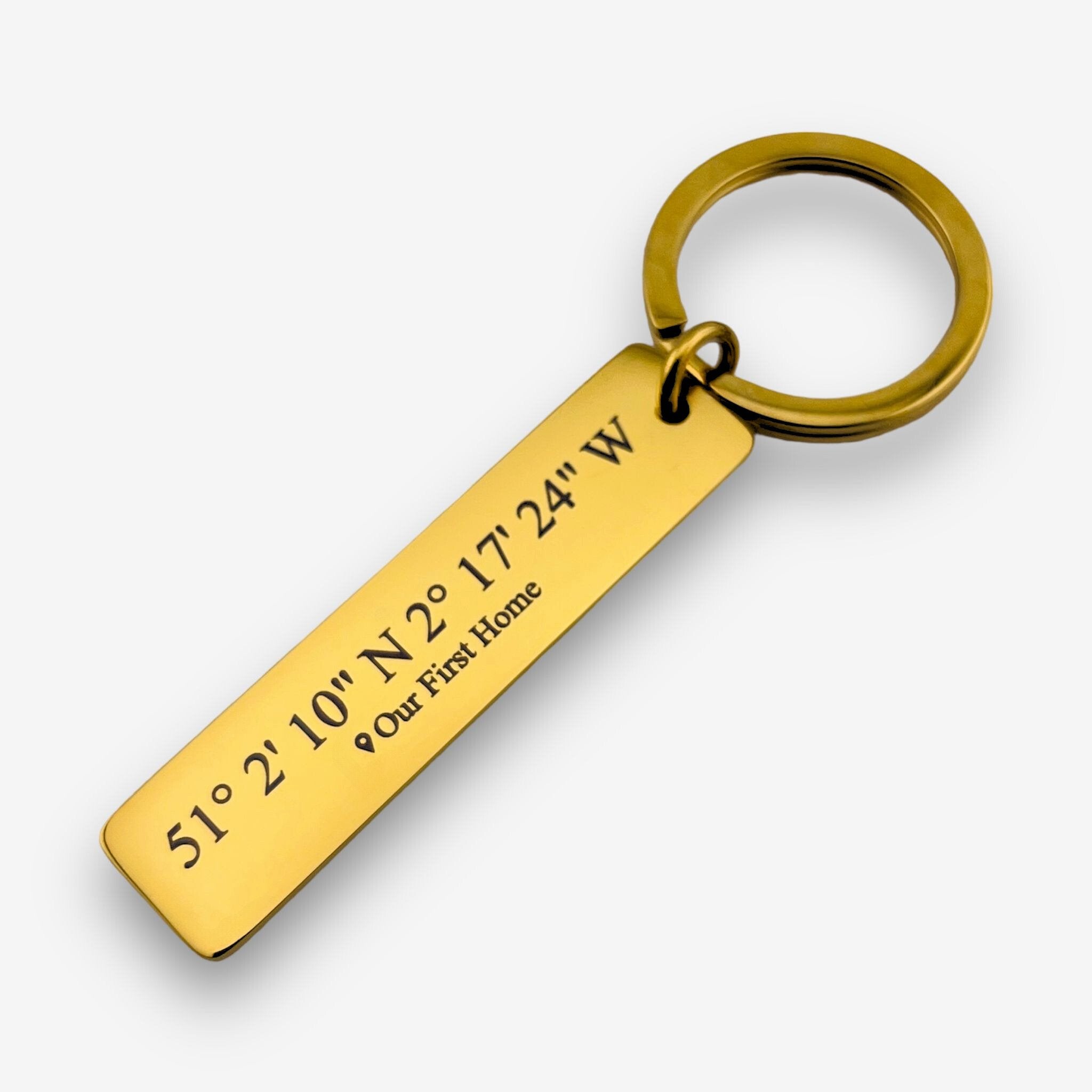 Coordinates Slim Bar Keychain - MemoriesMade