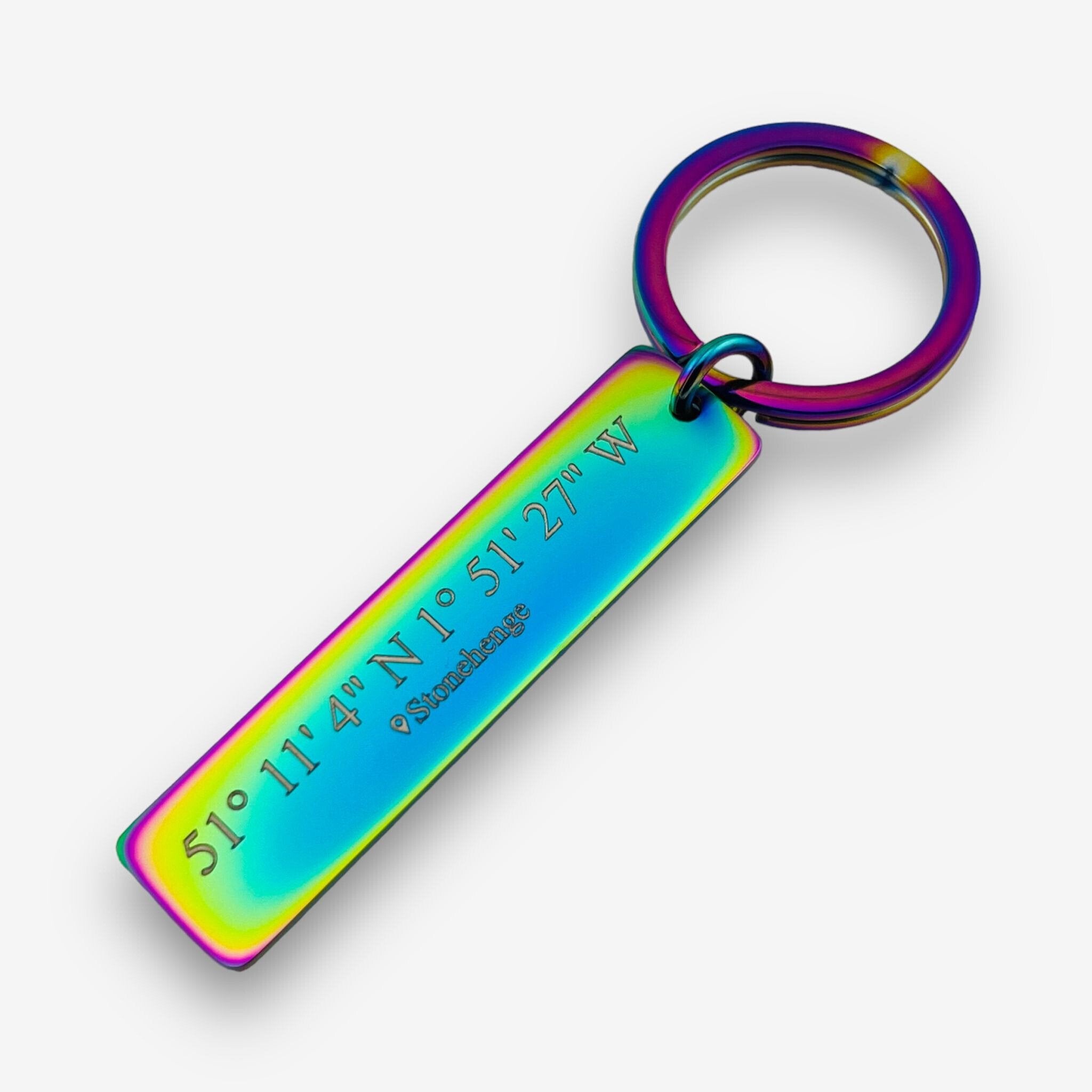 Coordinates Slim Bar Keychain - MemoriesMade