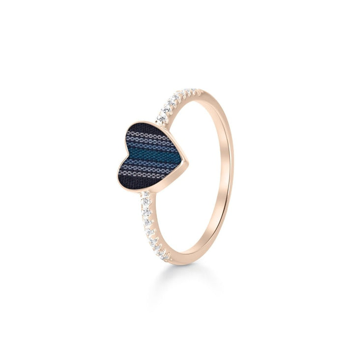 Crystal Set Fabric Keepsake Heart Ring - MemoriesMade