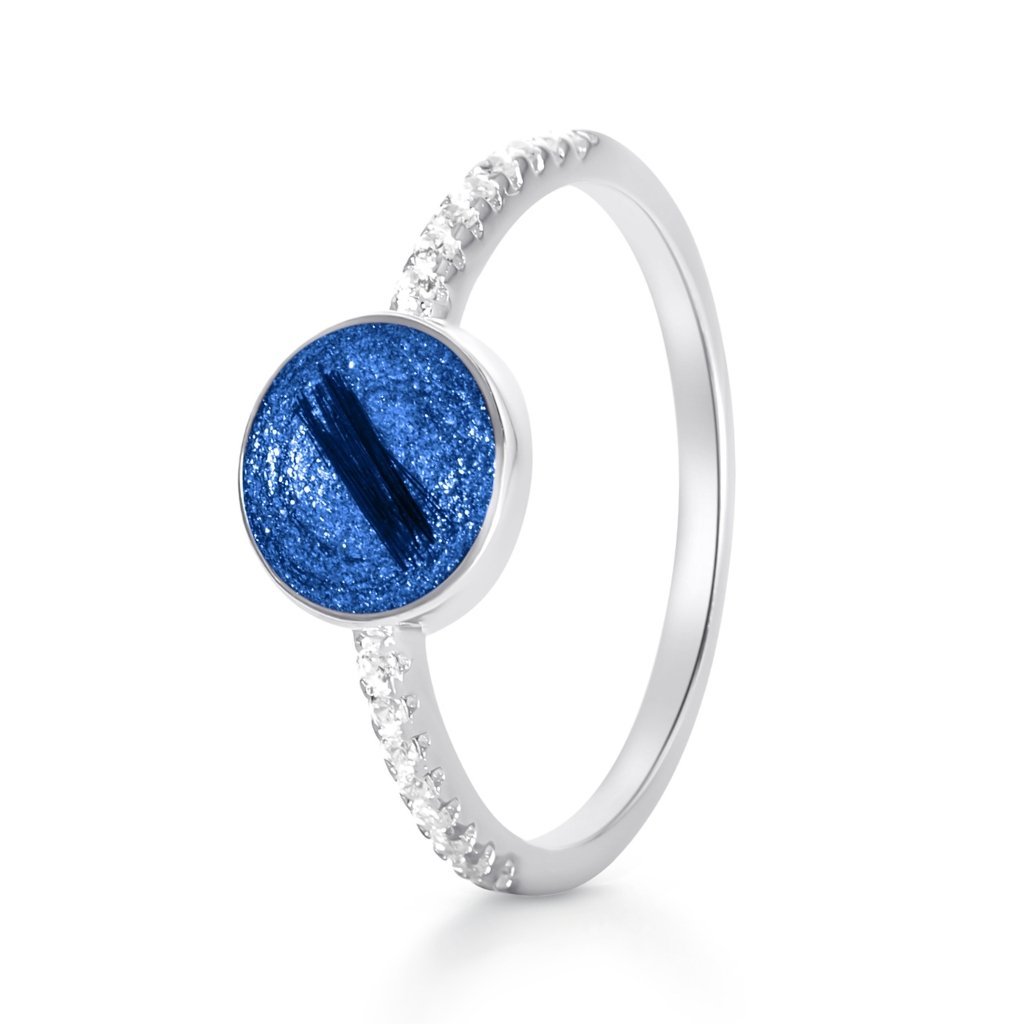 Crystal Set Hair Keepsake Tribute Ring - MemoriesMade