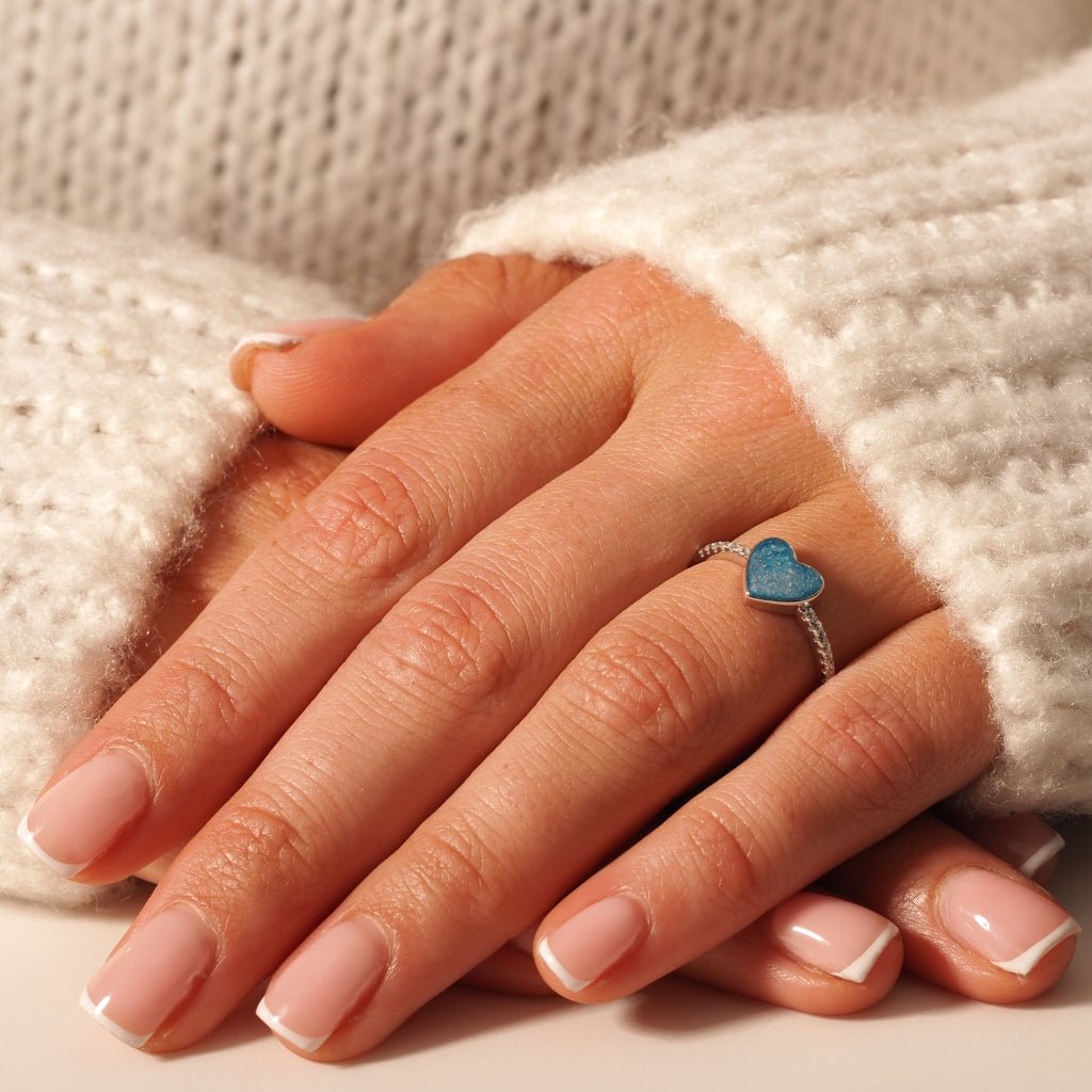 Crystal Set Heart Ashes Ring - MemoriesMade