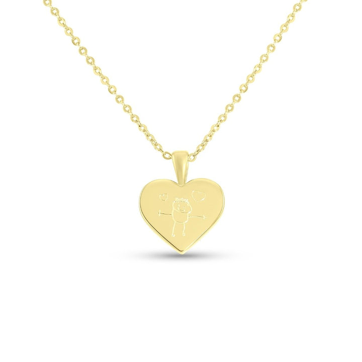 Drawing Heart Necklace - MemoriesMade