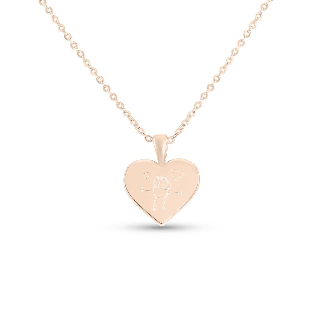 Drawing Heart Necklace - MemoriesMade