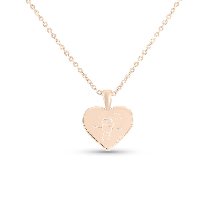 Drawing Heart Necklace - MemoriesMade