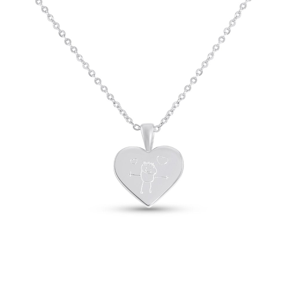 Drawing Heart Necklace - MemoriesMade