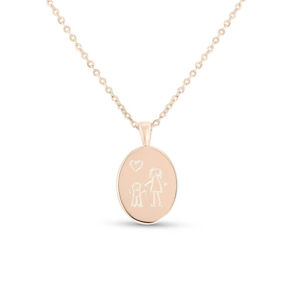 Drawing Oval Necklace - MemoriesMade