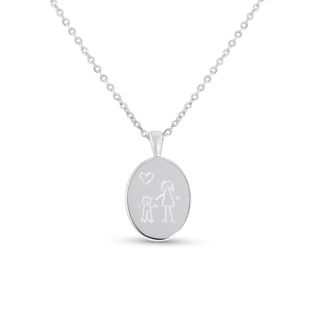 Drawing Oval Necklace - MemoriesMade
