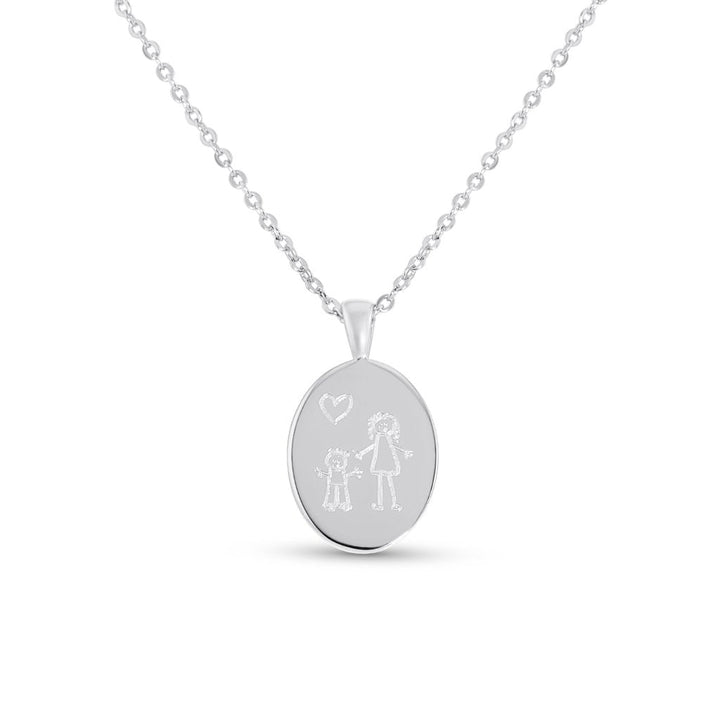 Drawing Oval Necklace - MemoriesMade