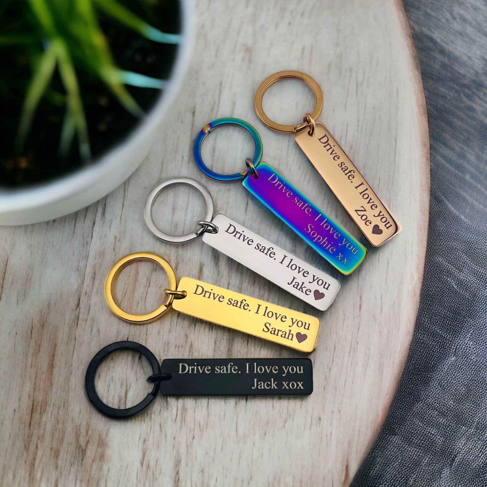 Drive Safe Slim Bar Keychain - MemoriesMade