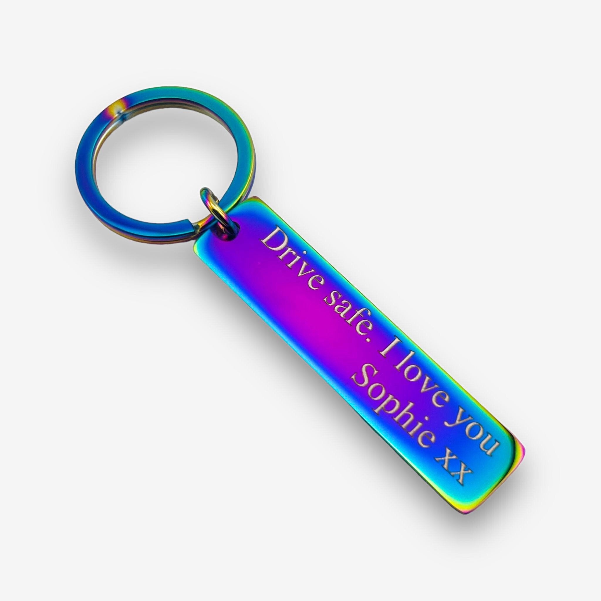 Drive Safe Slim Bar Keychain - MemoriesMade