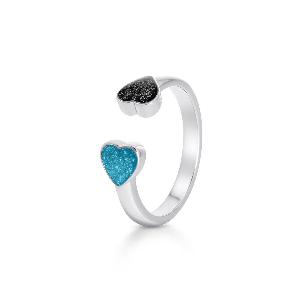 Dual Heart Adjustable Ashes Ring - MemoriesMade