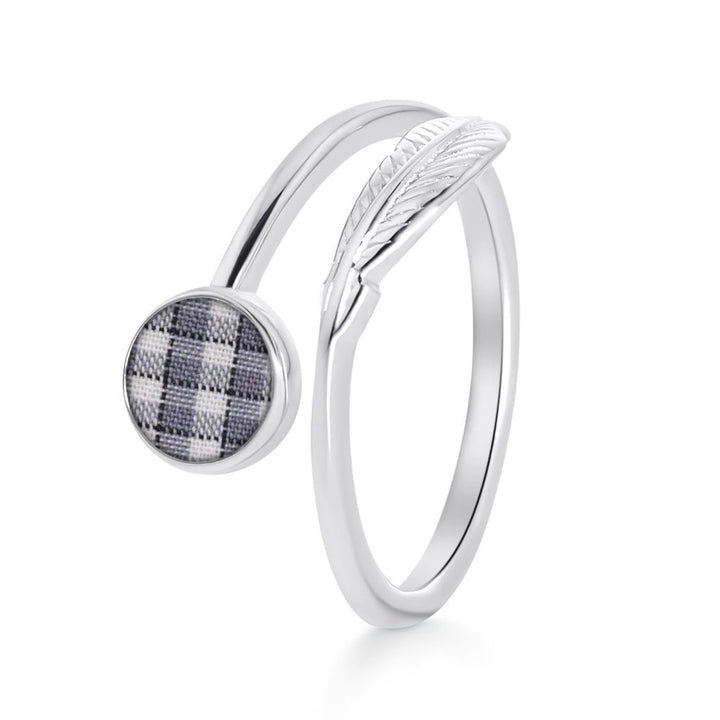 Eden Adjustable Feather Fabric Keepsake Ring - MemoriesMade