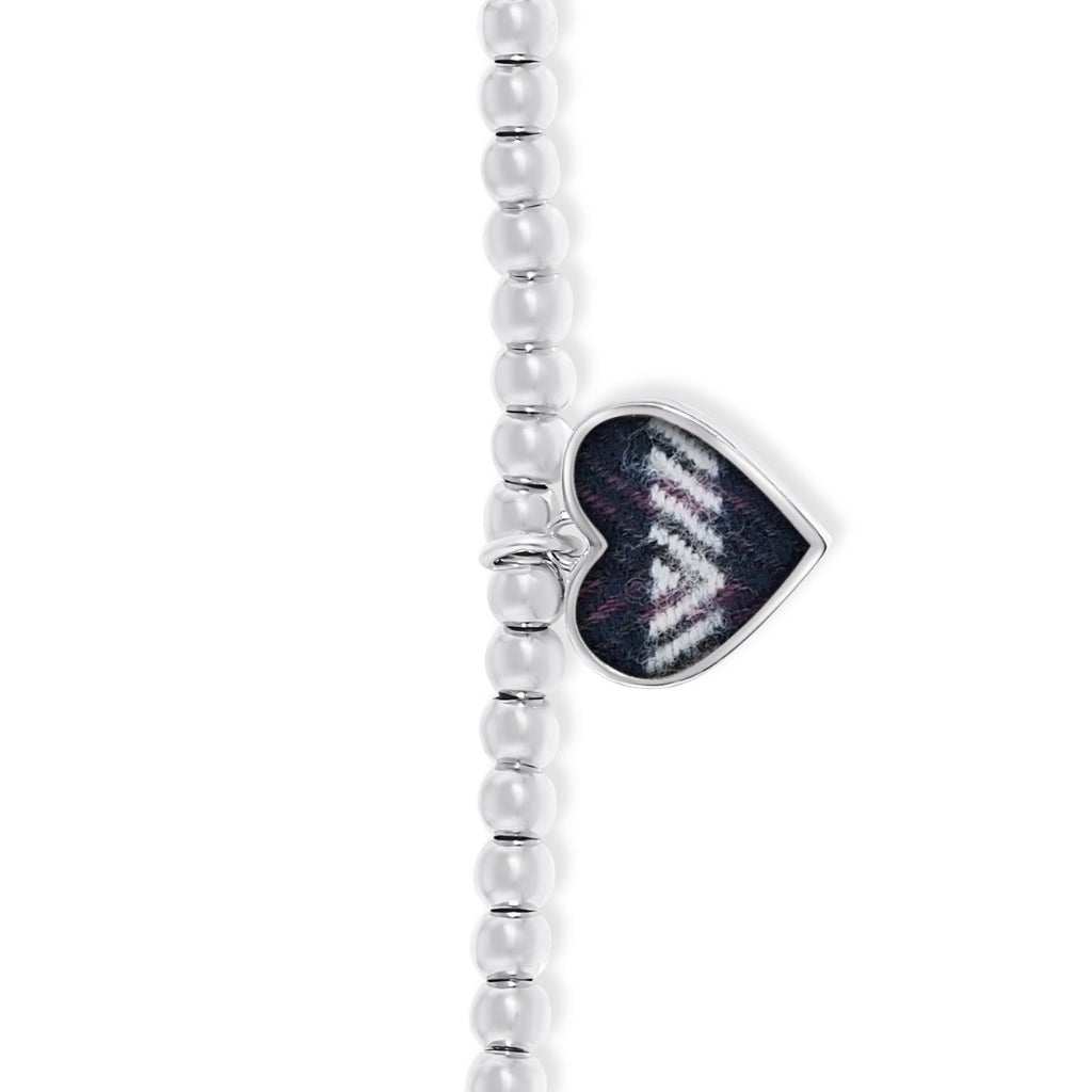 Fabric Keepsake Beaded Heart Charm Bracelet - MemoriesMade