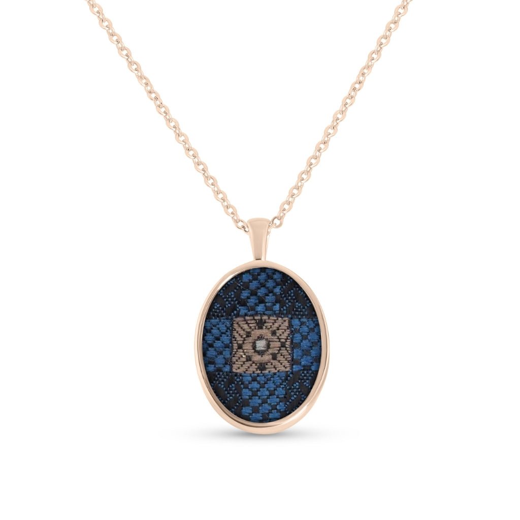 Fabric Keepsake Oval Necklace - MemoriesMade