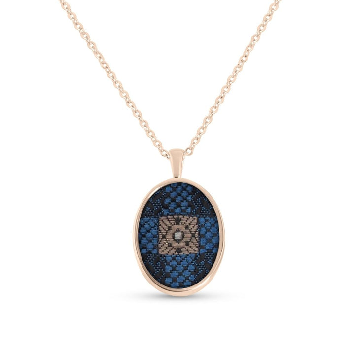 Fabric Keepsake Oval Necklace - MemoriesMade