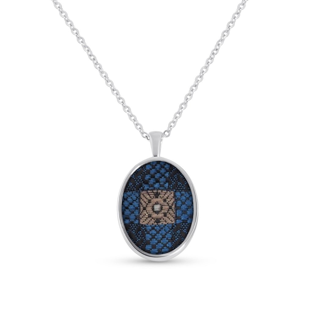 Fabric Keepsake Oval Necklace - MemoriesMade