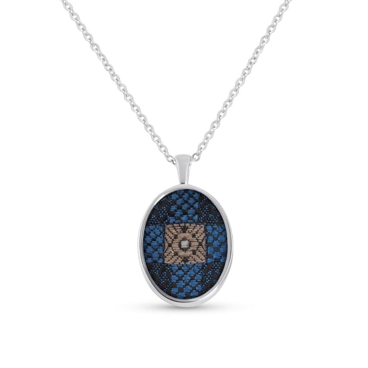 Fabric Keepsake Oval Necklace - MemoriesMade