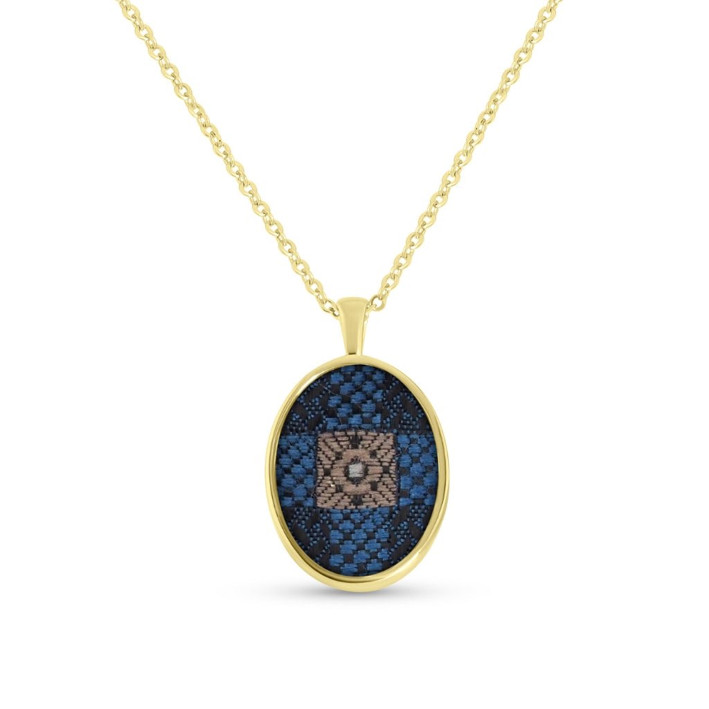 Fabric Keepsake Oval Necklace - MemoriesMade