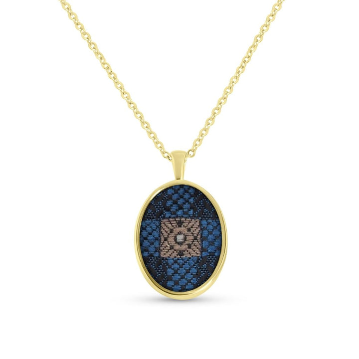 Fabric Keepsake Oval Necklace - MemoriesMade