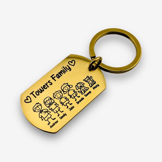 Family Flat Bar Keychain - MemoriesMade