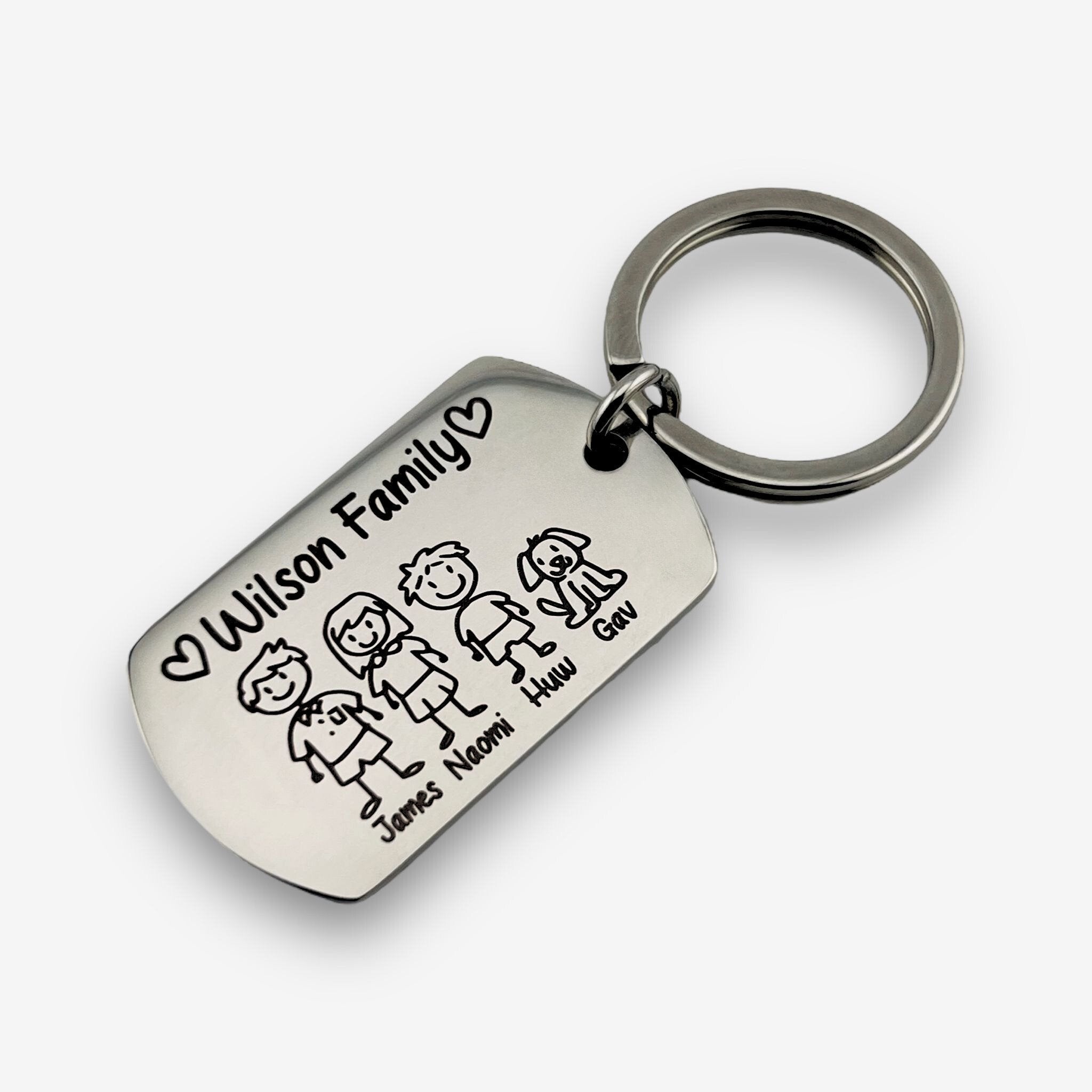 Family Flat Bar Keychain - MemoriesMade