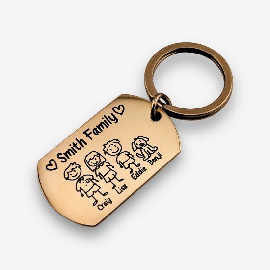 Family Flat Bar Keychain - MemoriesMade