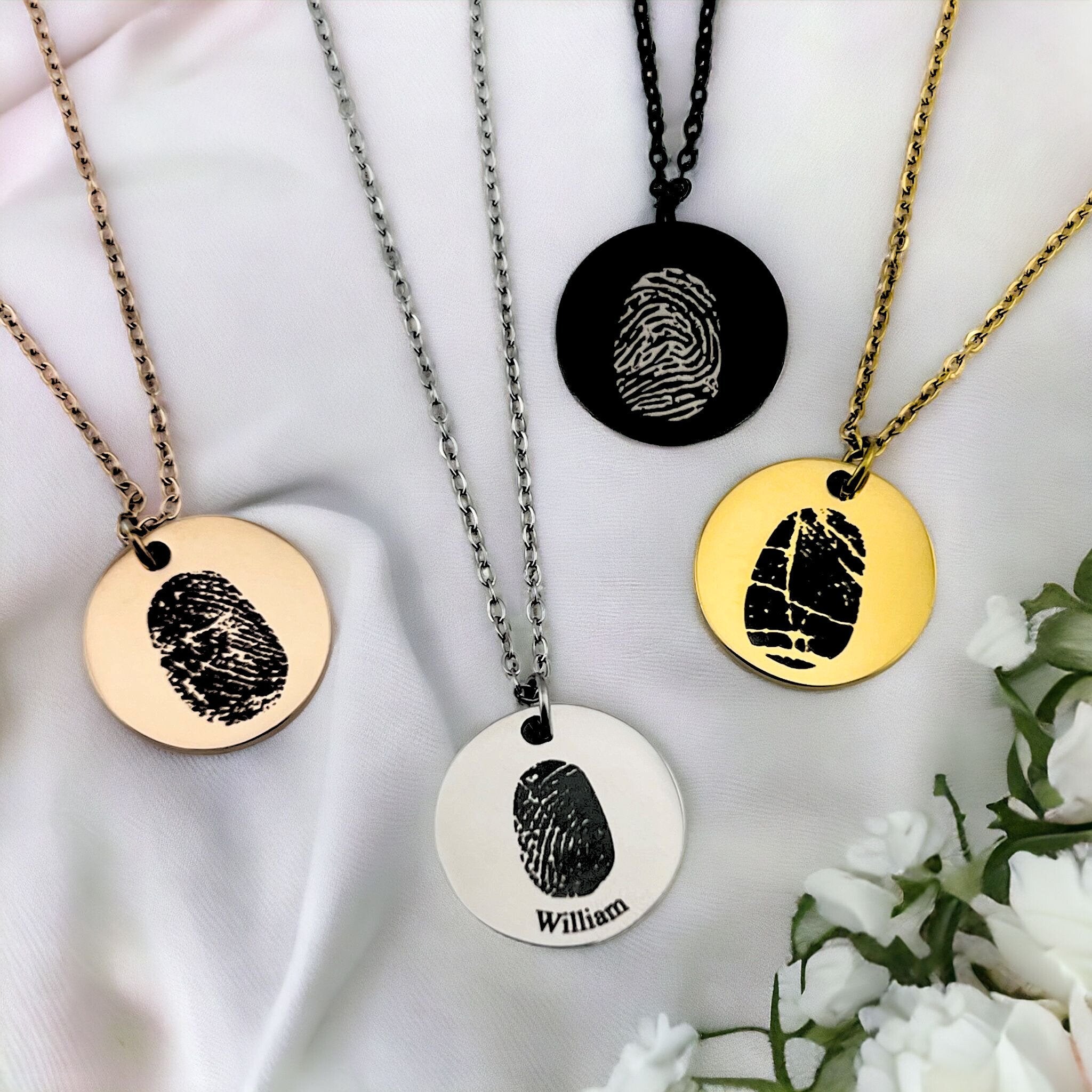 Fingerprint Disc Necklace - MemoriesMade