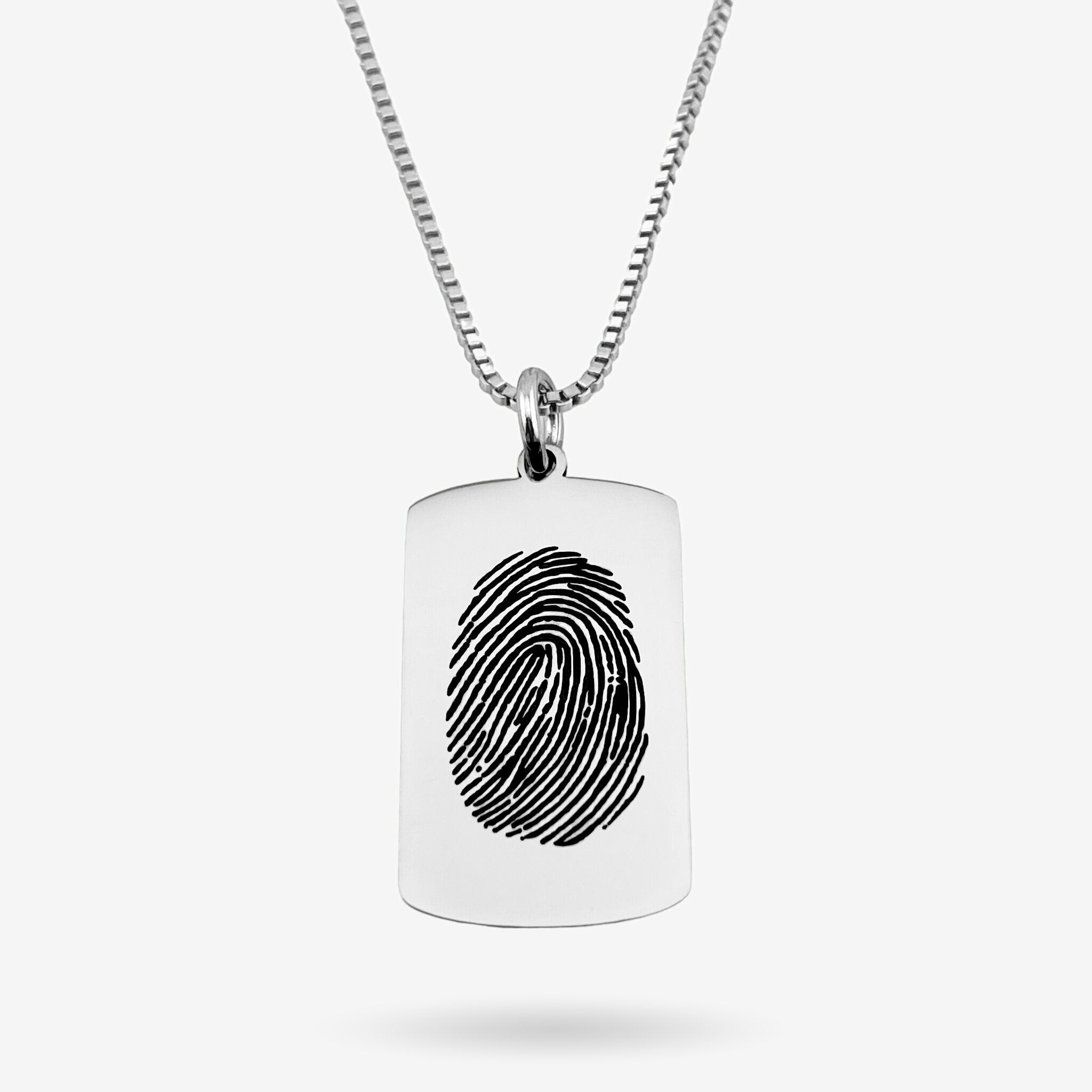 Fingerprint Dog Tag Necklace - MemoriesMade