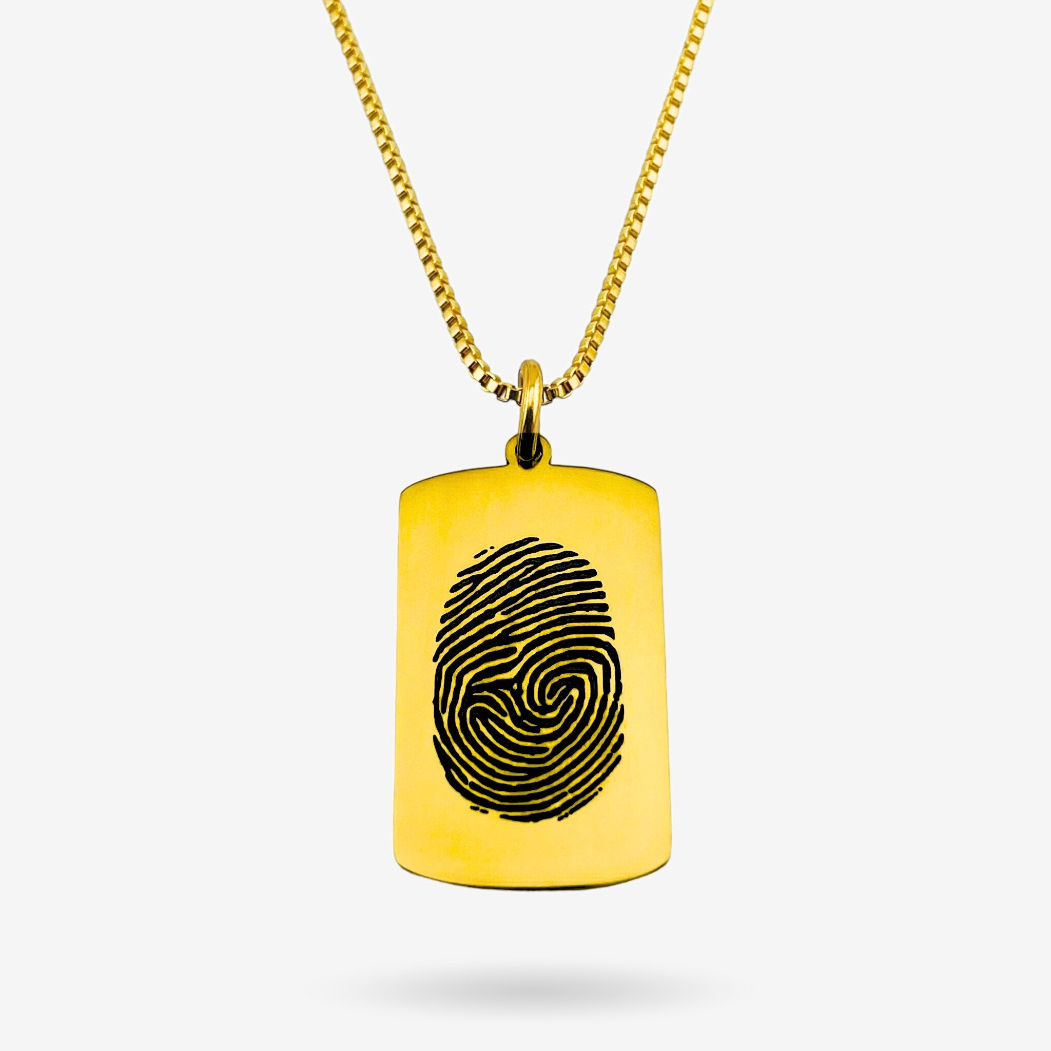 Fingerprint Dog Tag Necklace - MemoriesMade