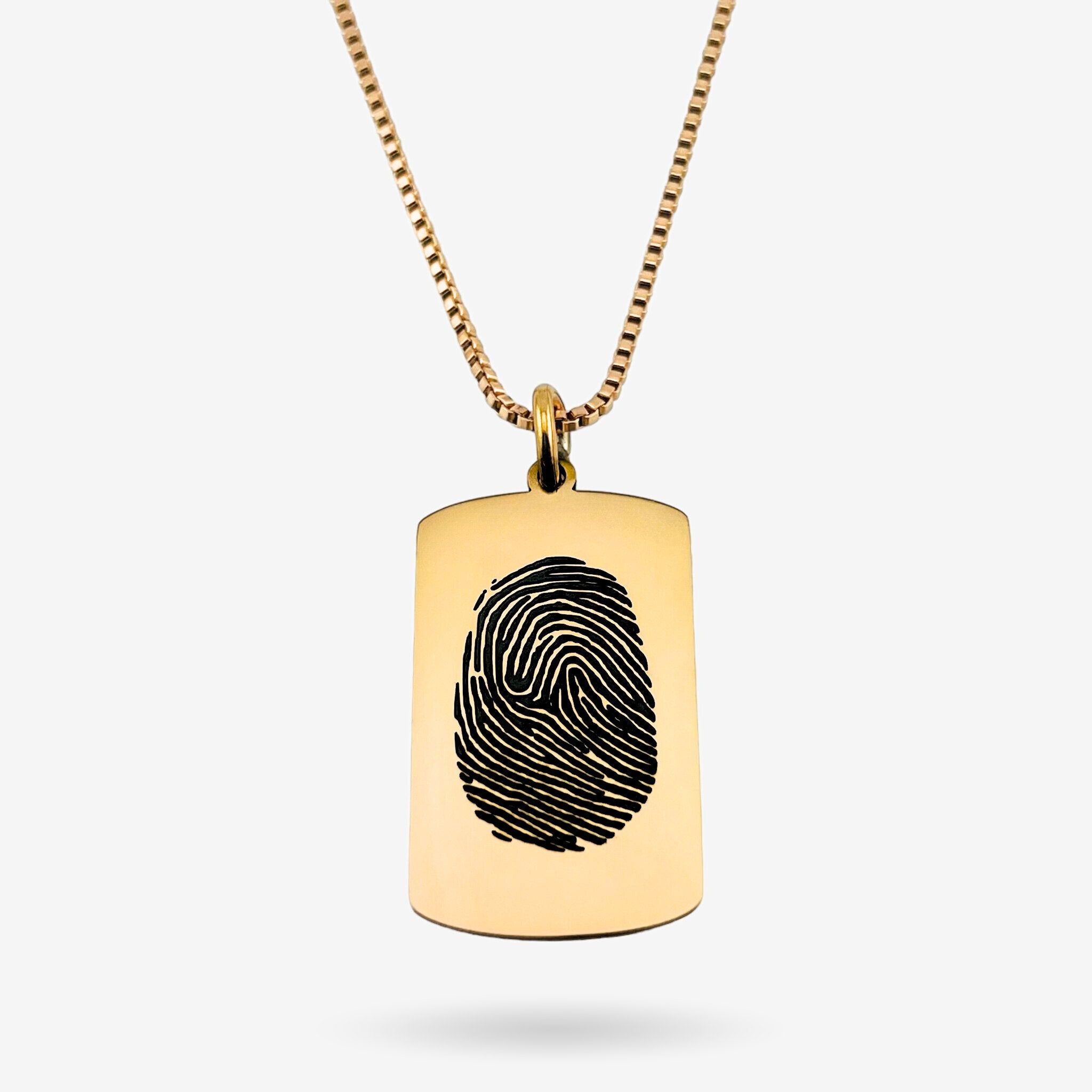 Fingerprint Dog Tag Necklace - MemoriesMade