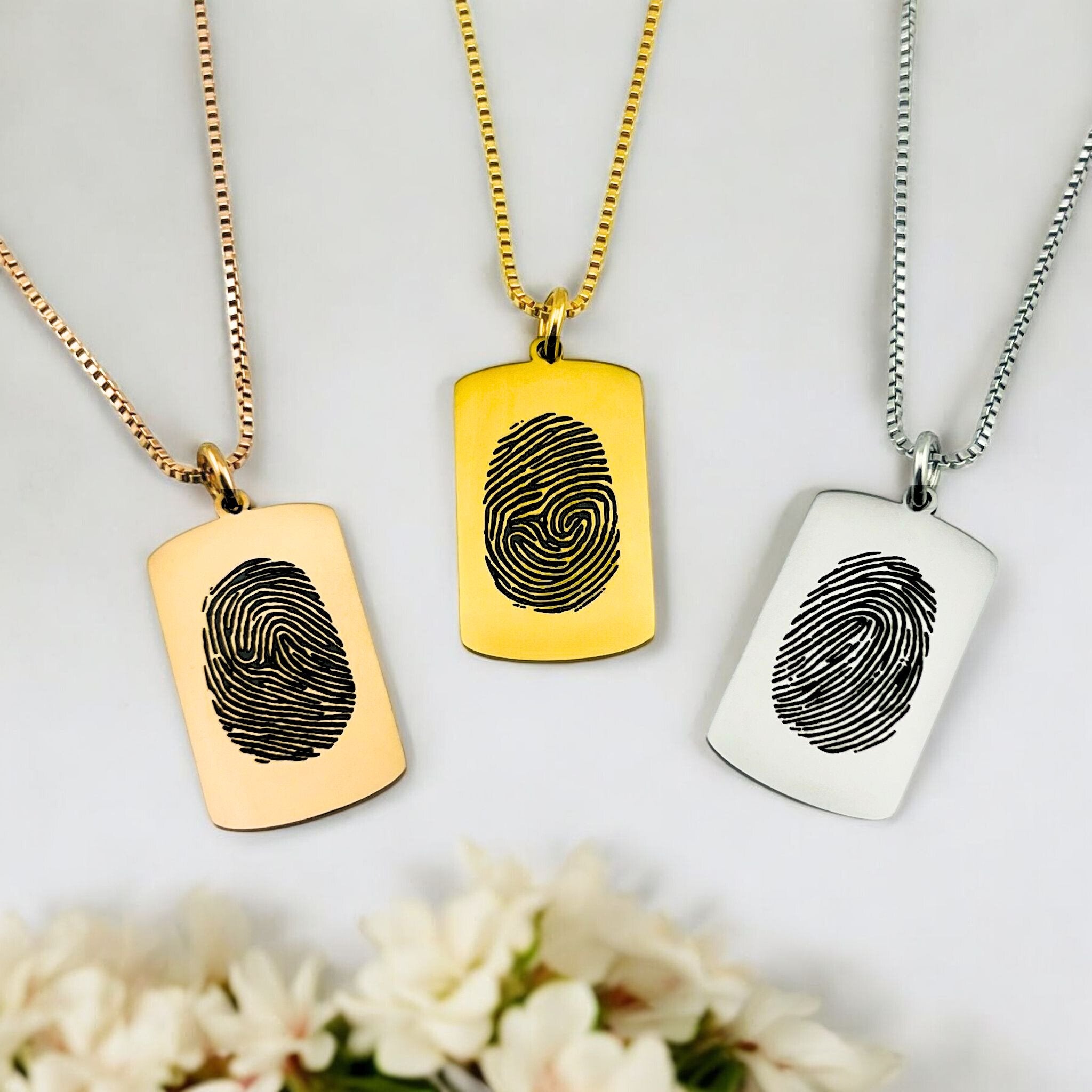 Fingerprint Dog Tag Necklace - MemoriesMade