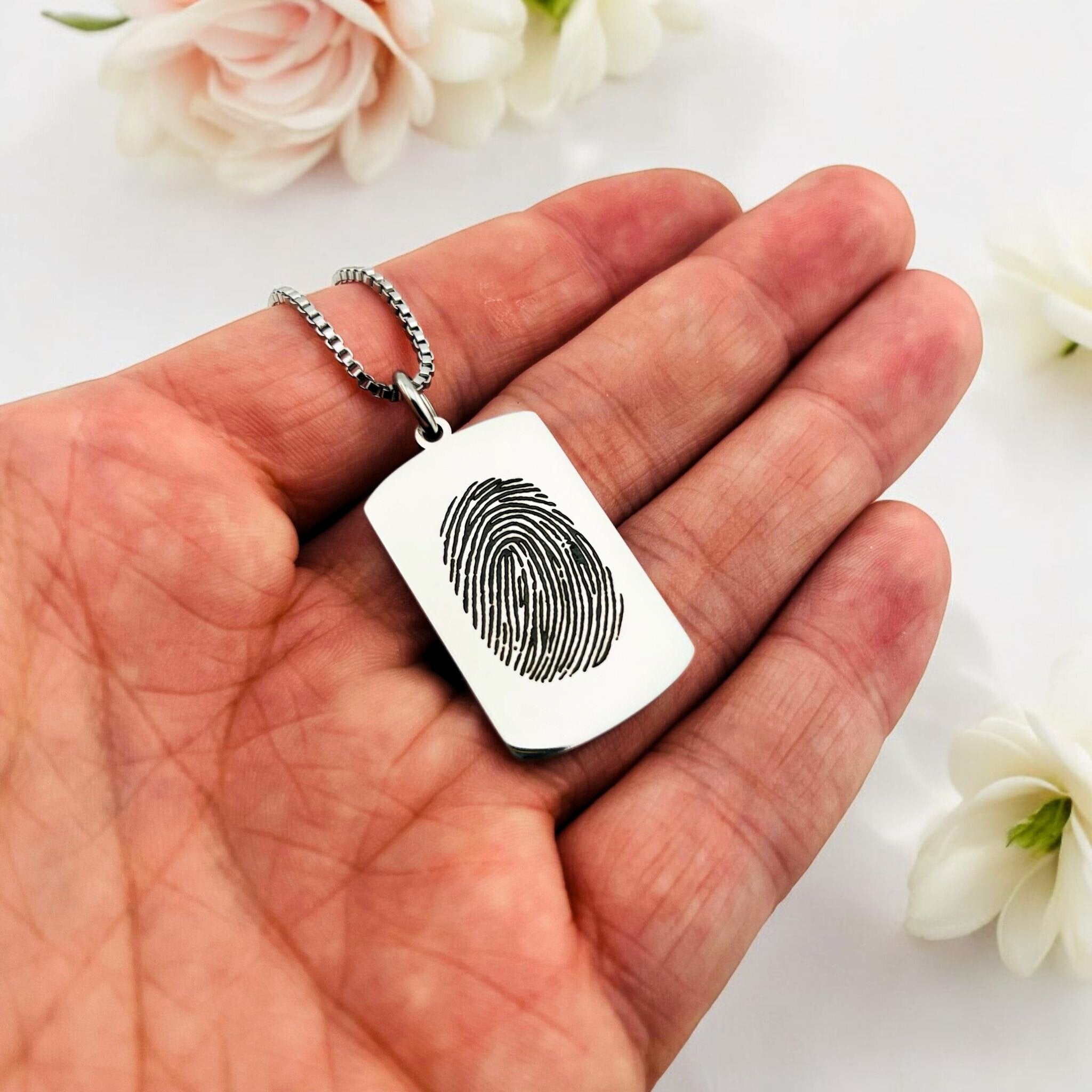 Fingerprint Dog Tag Necklace - MemoriesMade