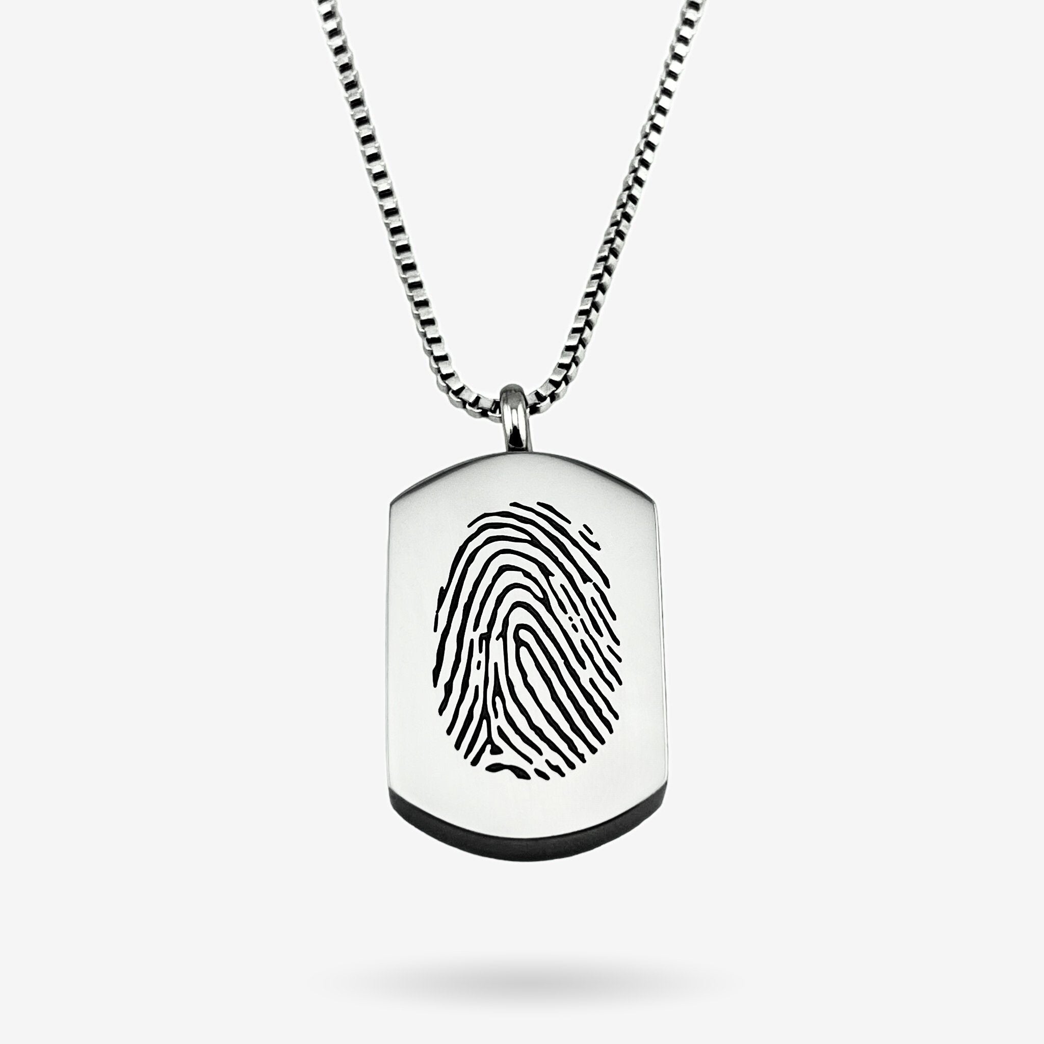 Fingerprint Dog Tag Urn Necklace - MemoriesMade