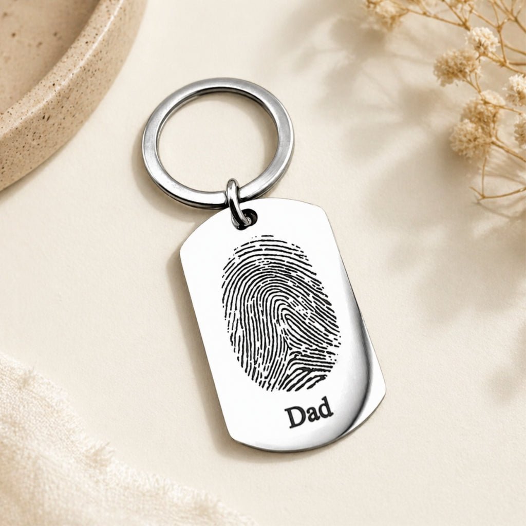 Fingerprint Flat Bar Keychain - MemoriesMade
