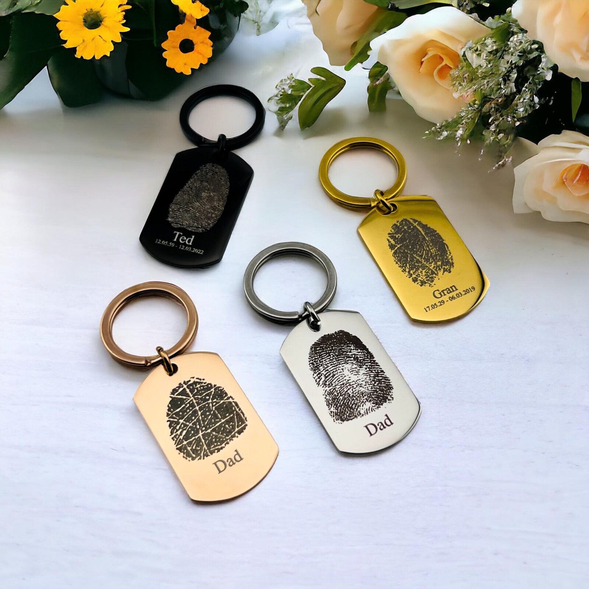 Fingerprint Flat Bar Keychain - MemoriesMade