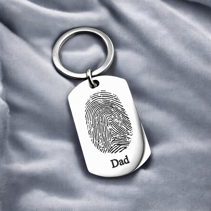 Fingerprint Flat Bar Keychain - MemoriesMade