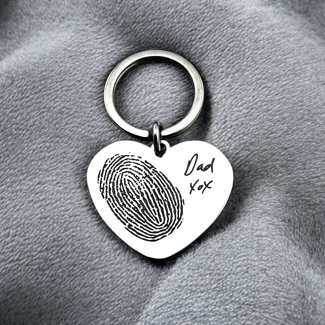 Fingerprint Heart Keychain - MemoriesMade