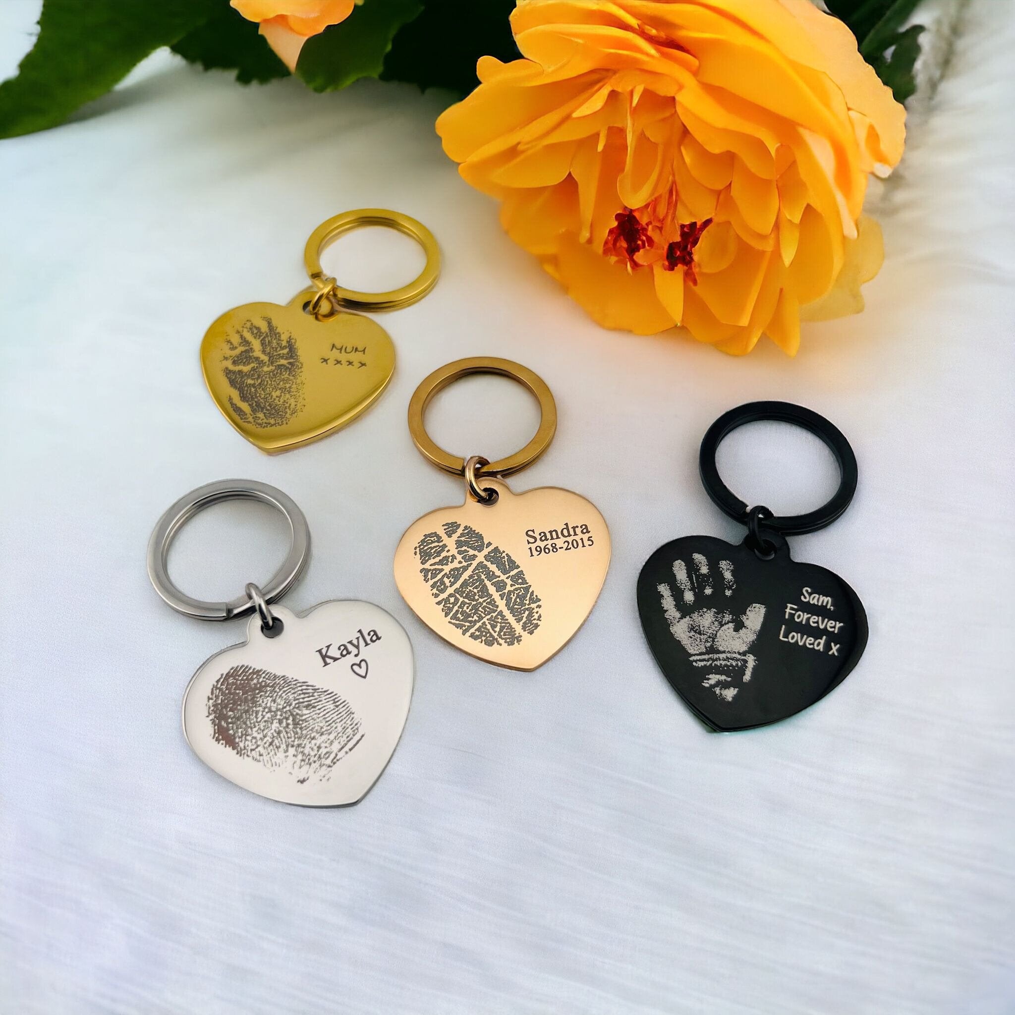 Fingerprint Heart Keychain - MemoriesMade