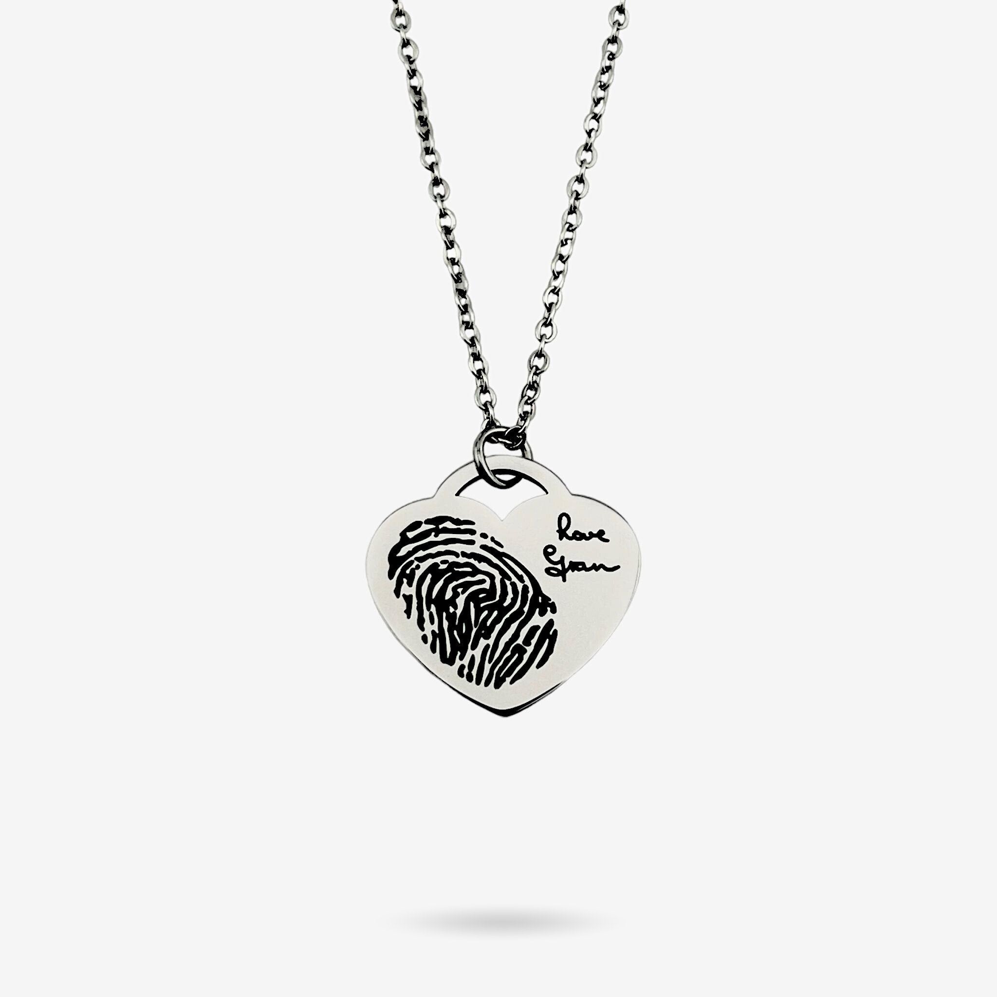 Fingerprint Heart Necklace - MemoriesMade